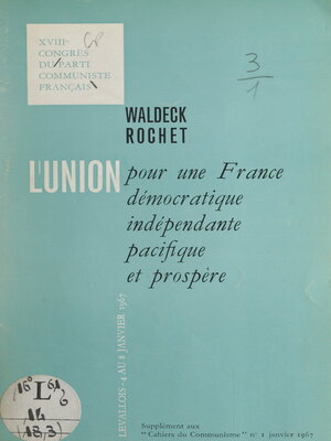 cover image of L'union pour une France démocratique, indépendante, pacifique et prospère